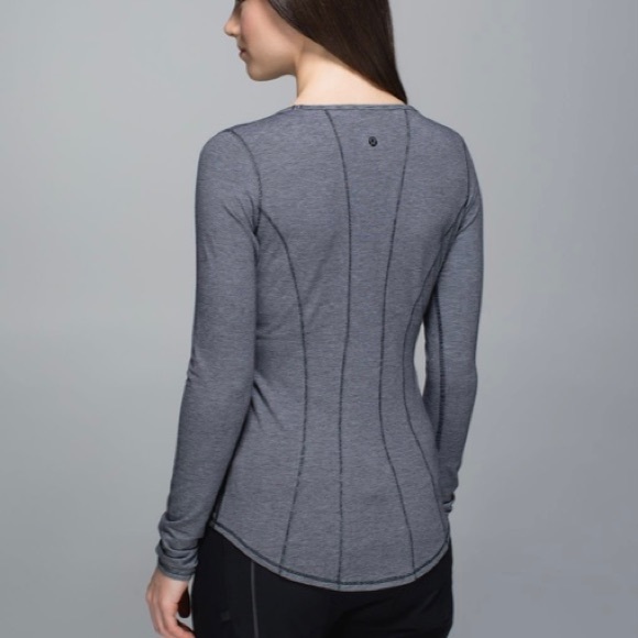 Lululemon Between The Lines Long Sleeve Micro Stripe Black White Size Small - Picture 2 of 12